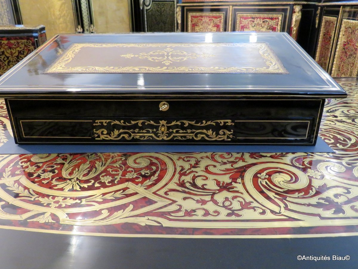 Important Pupitre En Marqueterie Boulle d'époque Napoléon III-photo-2