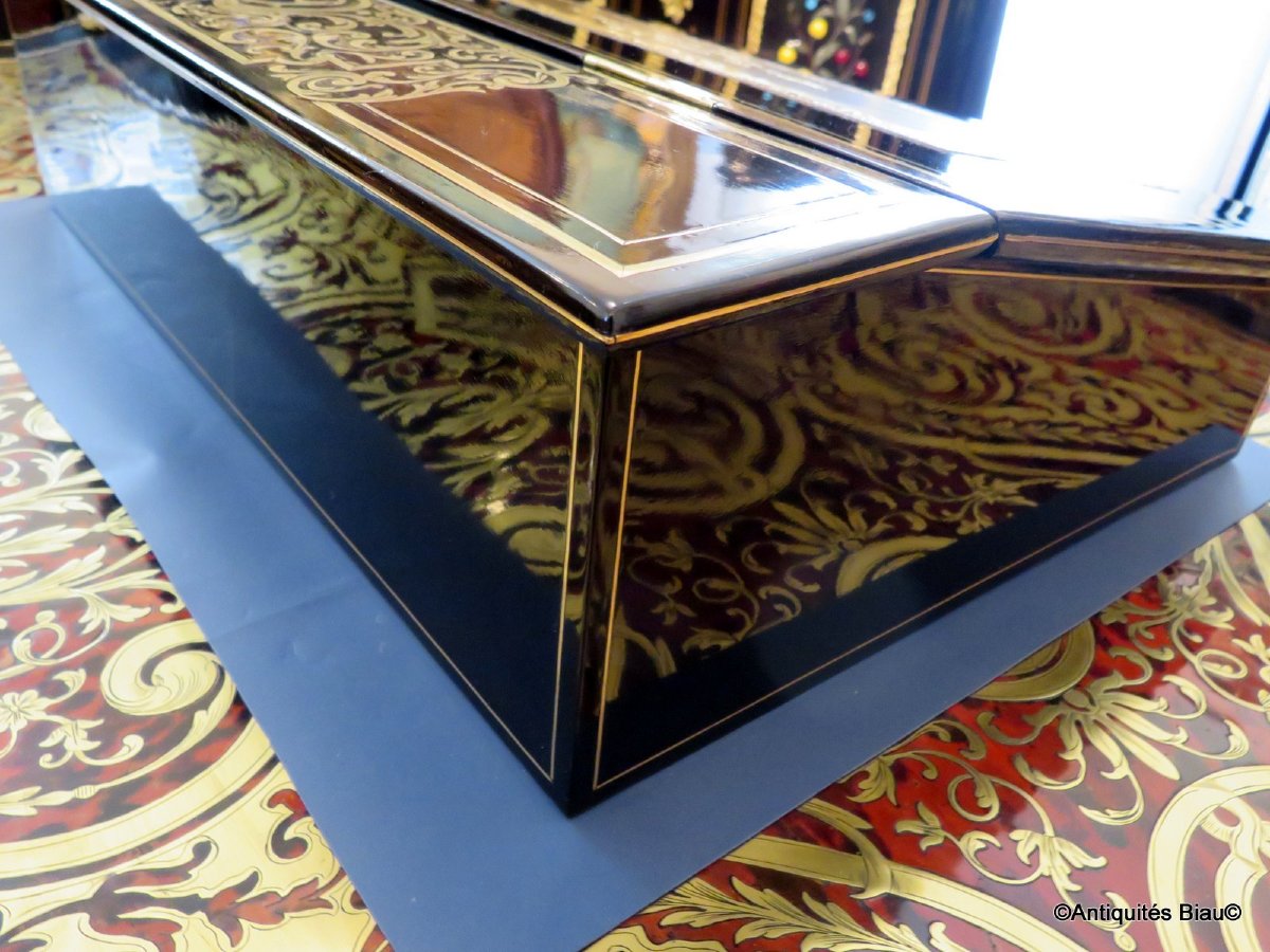 Important Pupitre En Marqueterie Boulle d'époque Napoléon III-photo-7
