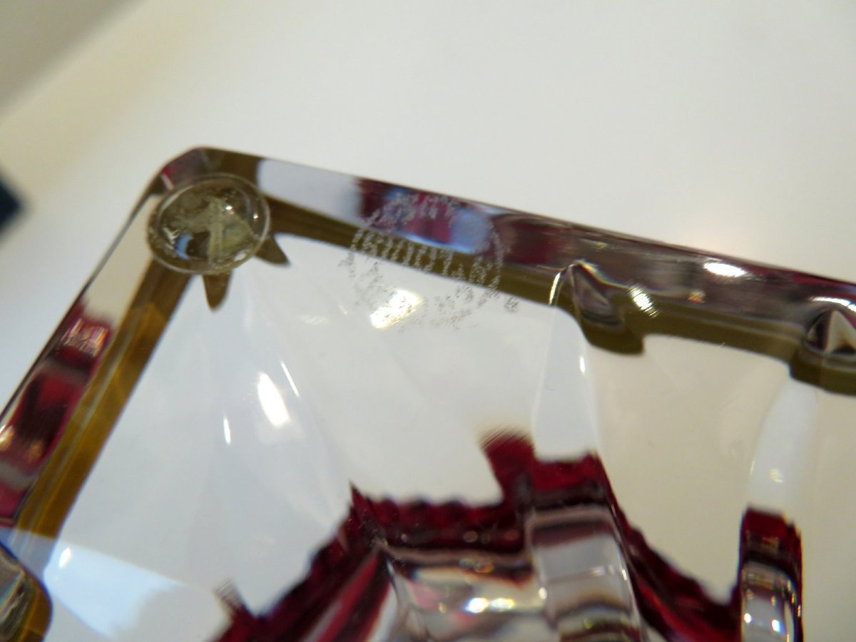 Vase Versaille Rouge St Louis Thistle Or Cristal Avec Boite-photo-4