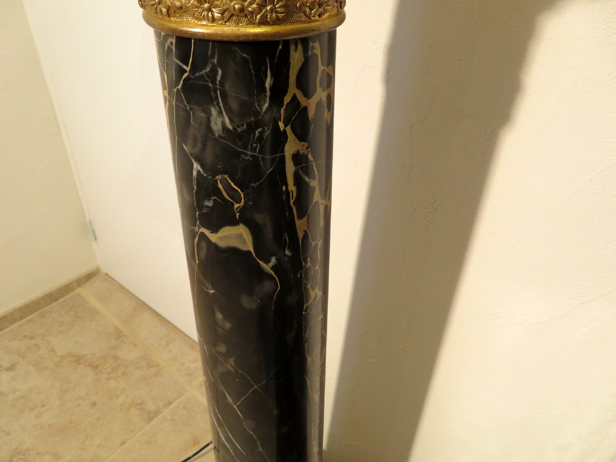 Colonne En Bronze Et Marbre époque Napoléon III-photo-7