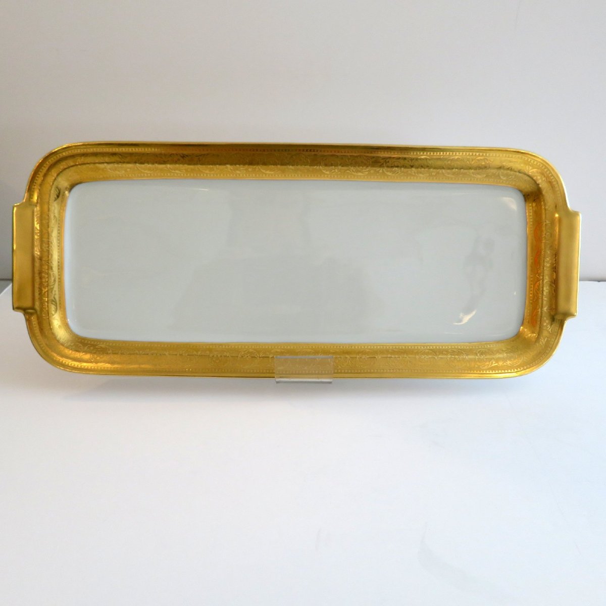 1 Cake Dish Oblong In Limoges Porcelain Thistle Gold Haviland-photo-3