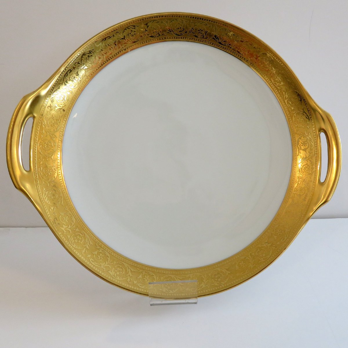  Pastry Platter In Porcelaine Of Limoges Thistle Gold Haviland-photo-3