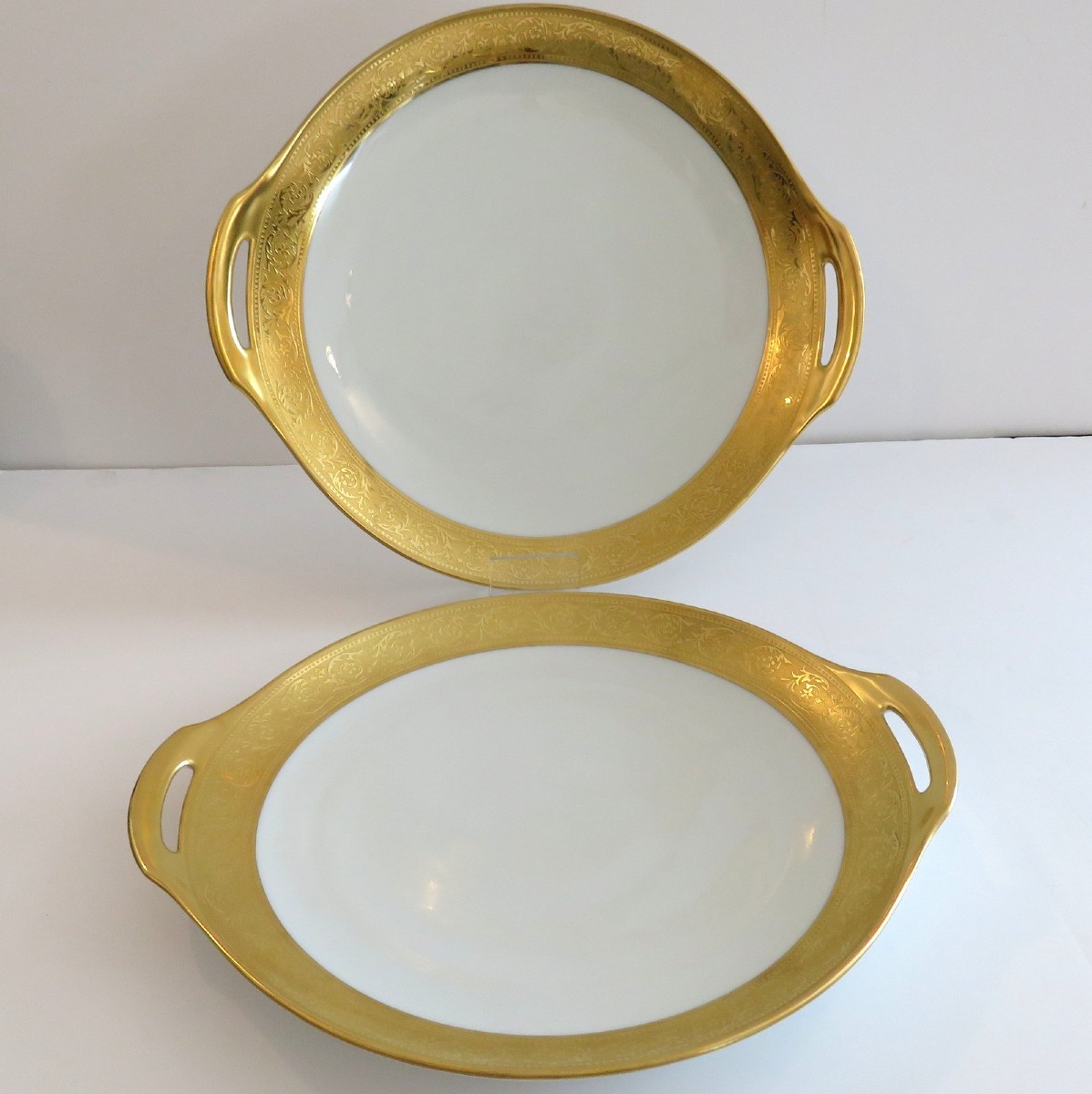  Pastry Platter In Porcelaine Of Limoges Thistle Gold Haviland