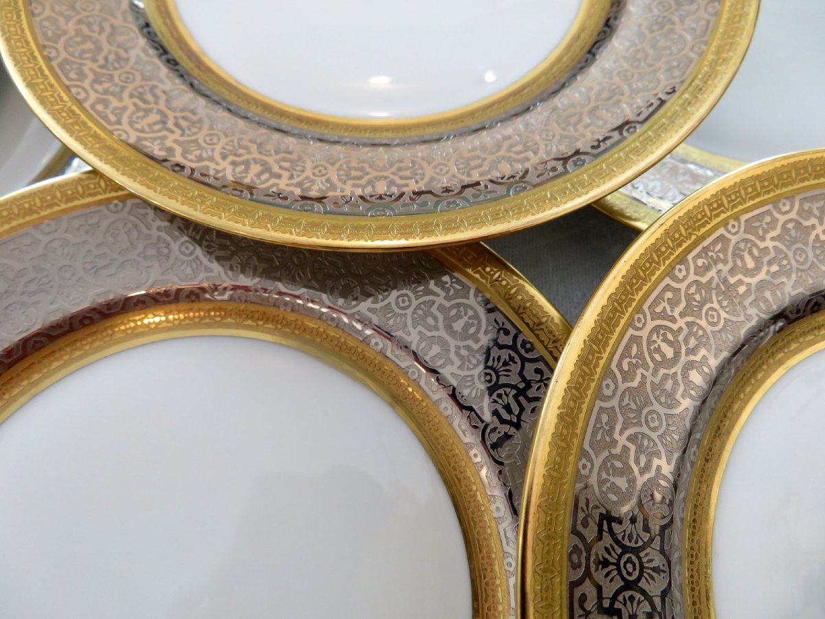Valparaiso 6 Limoges Porcelain Dessert Plates In Perfect Condition-photo-3