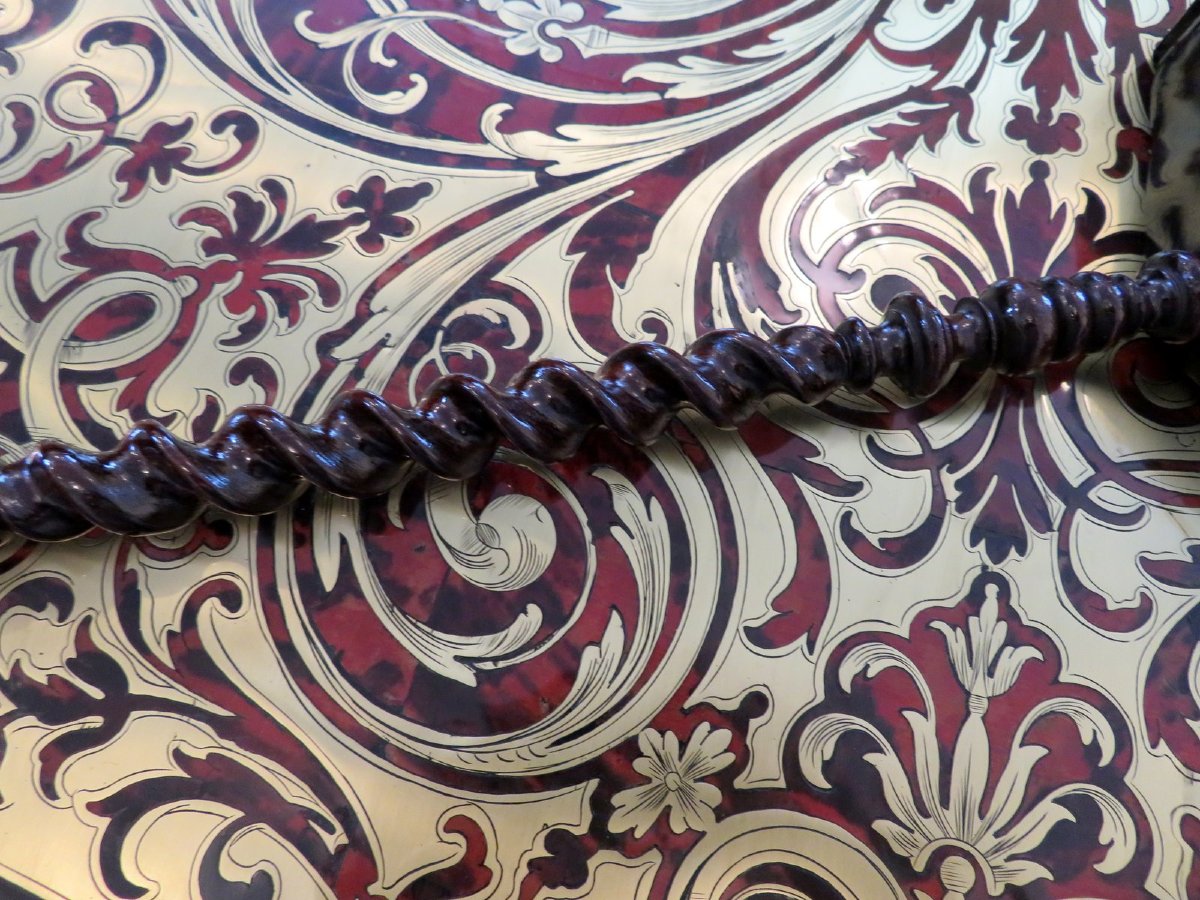  Little Brooms Chimney In Boulle Marquetry Napoleon III Period 19th  -photo-3