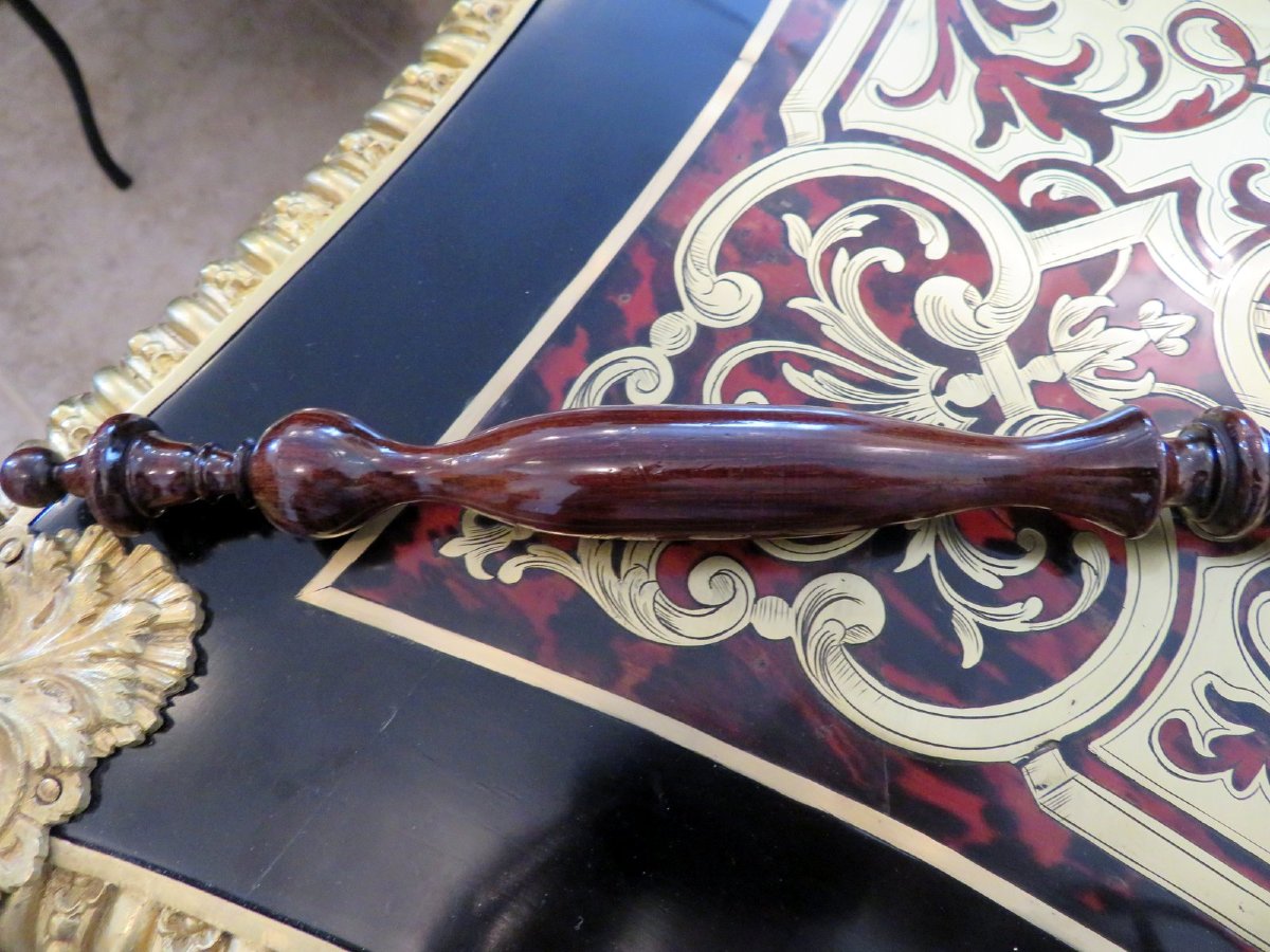  Little Brooms Chimney In Boulle Marquetry Napoleon III Period 19th  -photo-4
