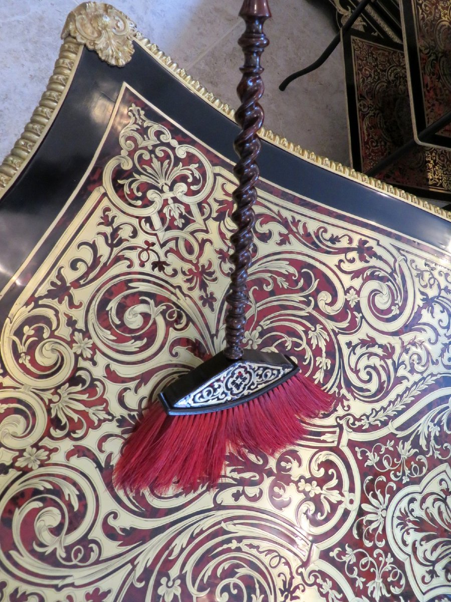  Little Brooms Chimney In Boulle Marquetry Napoleon III Period 19th  -photo-5