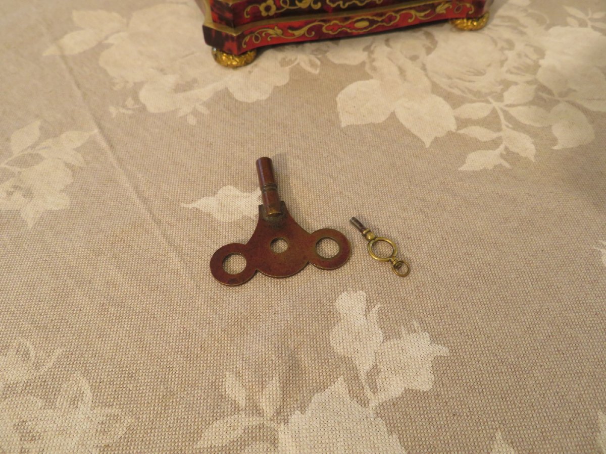 Stamped Bréguet Table Clock In Boulle Marquetry Napoleon III Period 19th-photo-1