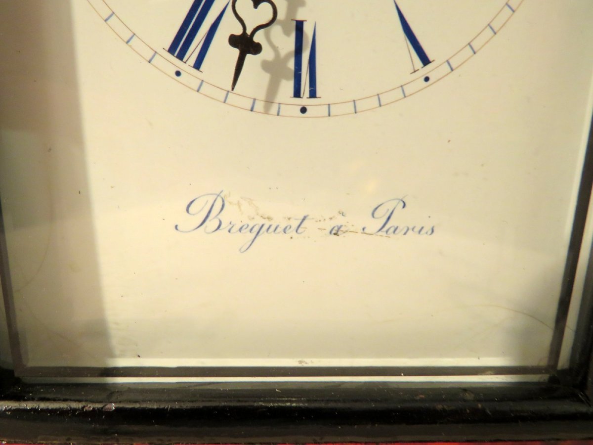 Stamped Bréguet Table Clock In Boulle Marquetry Napoleon III Period 19th-photo-3