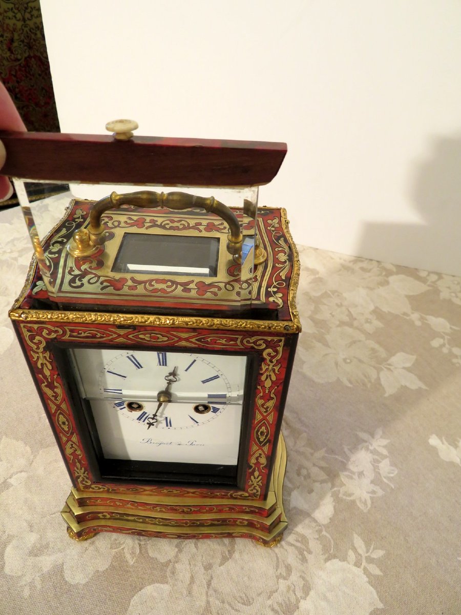 Stamped Bréguet Table Clock In Boulle Marquetry Napoleon III Period 19th-photo-4