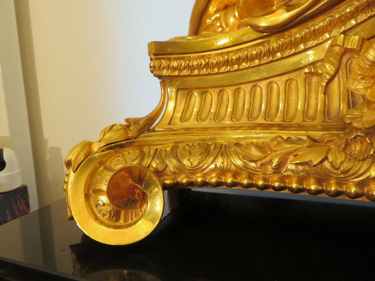 In The Manner Of Beurdeley Imposing Bronze Clock From The Napoleon III Period-photo-7