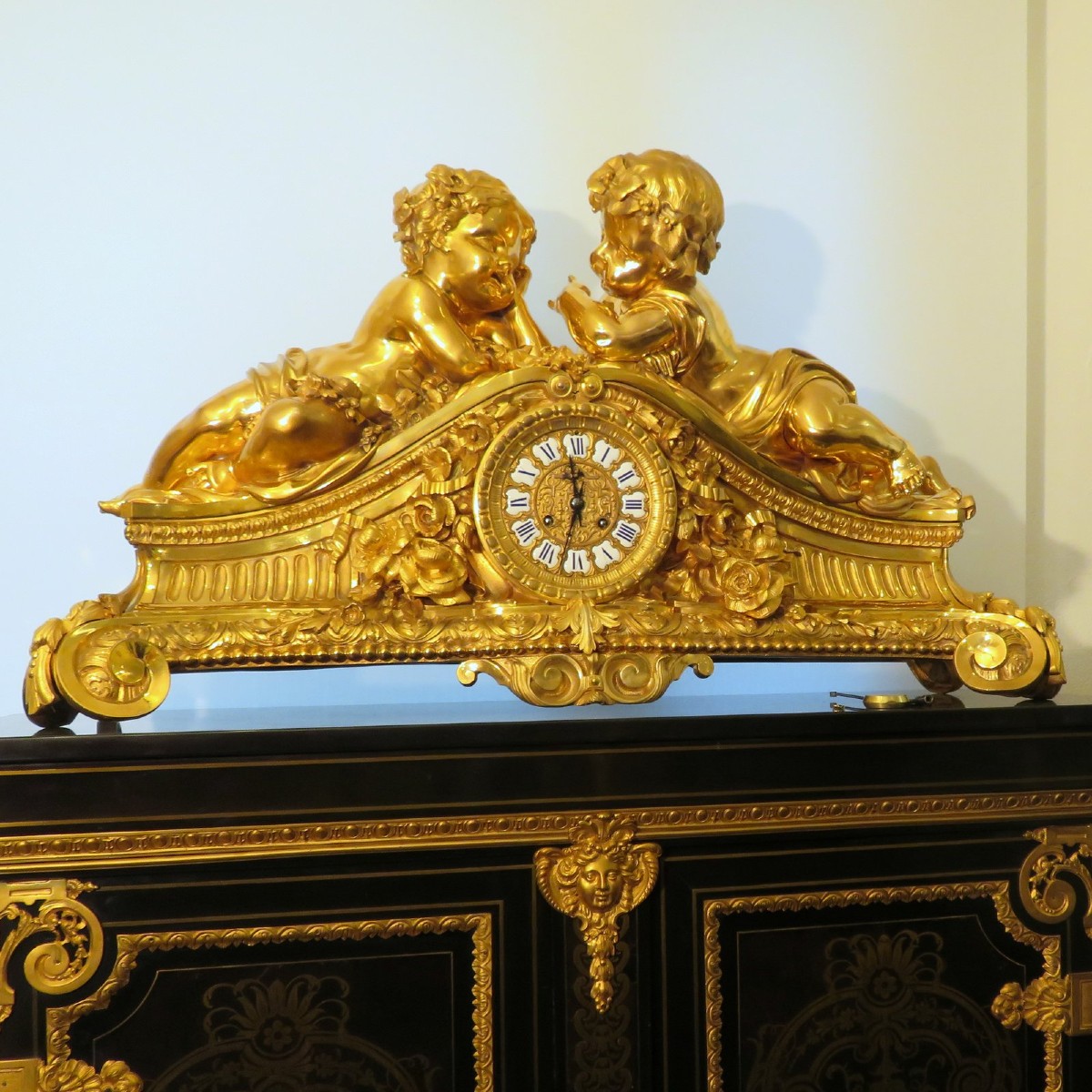In The Manner Of Beurdeley Imposing Bronze Clock From The Napoleon III Period