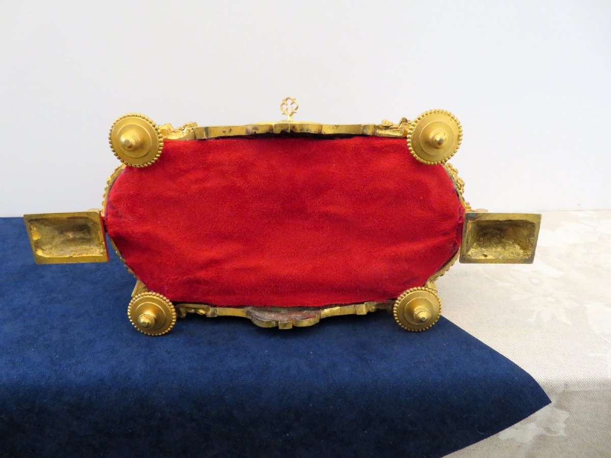 signée  MOIGNIEZ Boite à bijoux en Bronze argenté et doré Epoque Napoléon III-photo-7