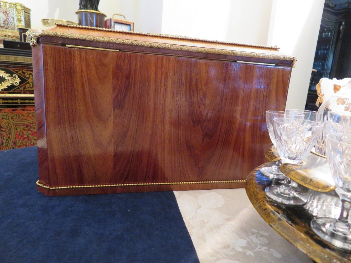 Writing Case In Rosewood Marquetry And Sévres Boulle Plaque, Napoleon III Period-photo-2