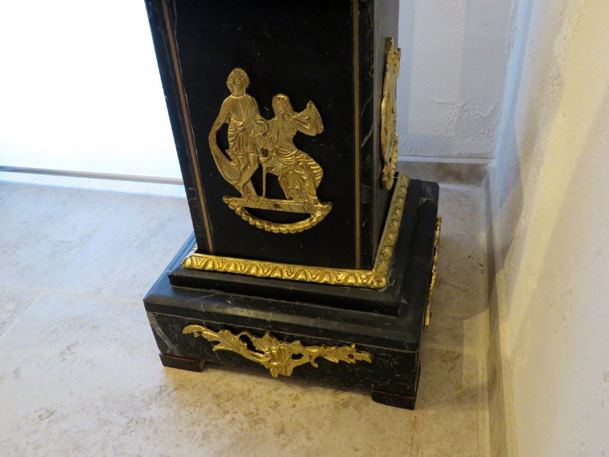Colonne en Bronze et marbre Noir  époque XXeme 115cm-photo-3