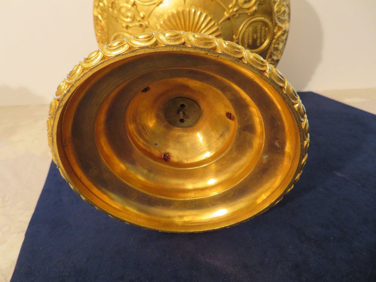 Centre de Table Coupe en Bronze doré XIXéme -photo-5