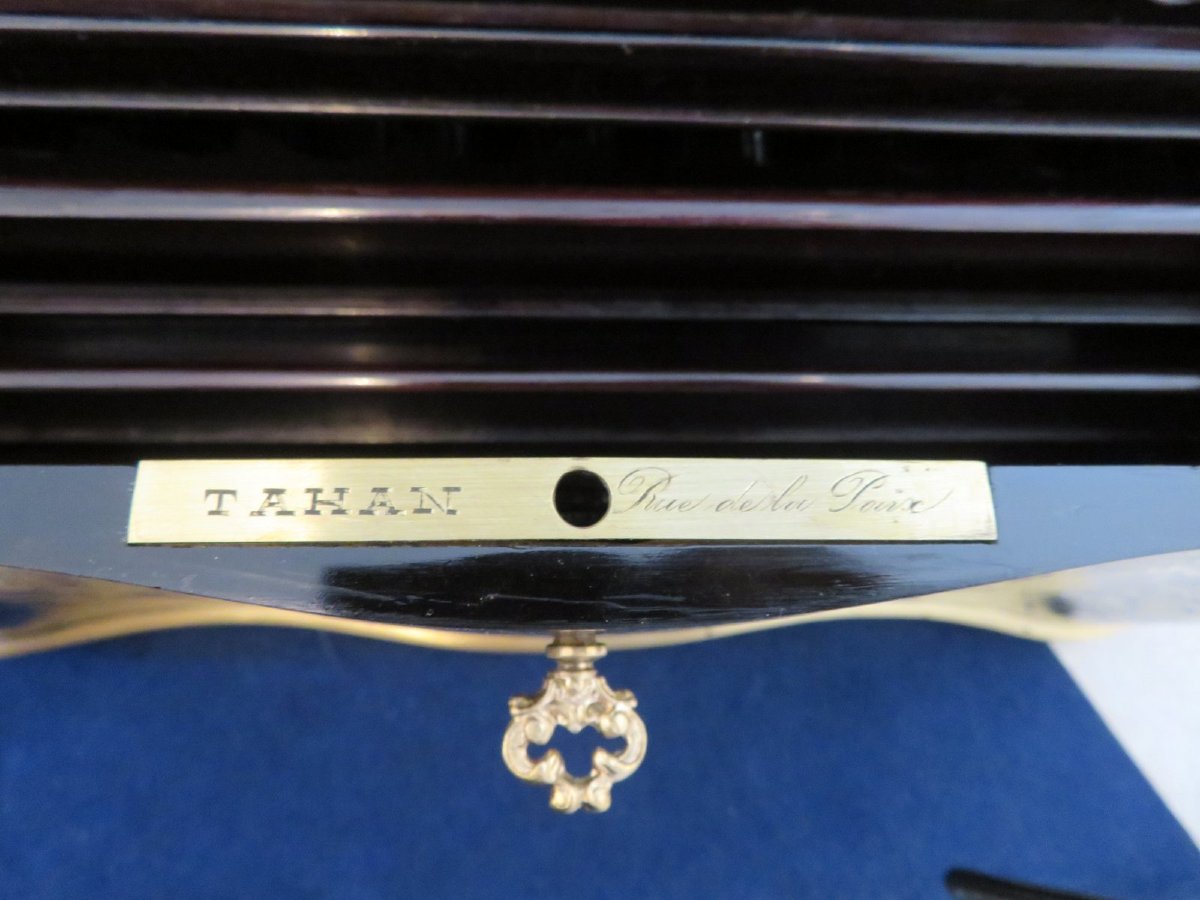 Stamped Tahan Cigar Box In Boulle Marquetry Napoleon III Period-photo-4
