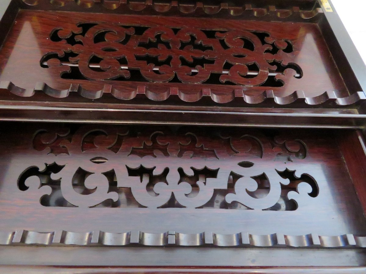 Stamped Tahan Cigar Box In Boulle Marquetry Napoleon III Period-photo-5