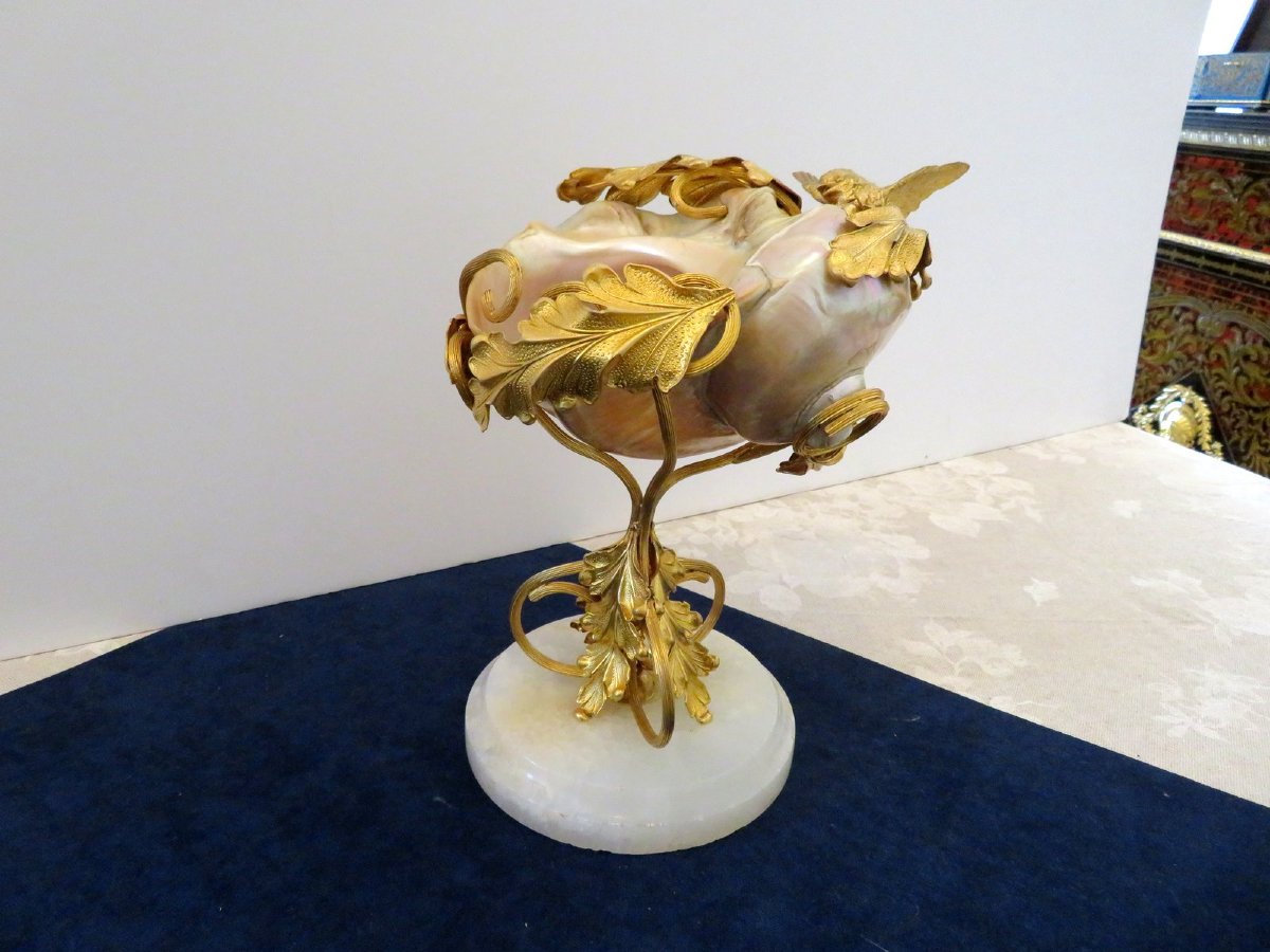 Shellfish And Gilt Bronze Cup  Trinket Dish Napoléon III 19th-photo-4