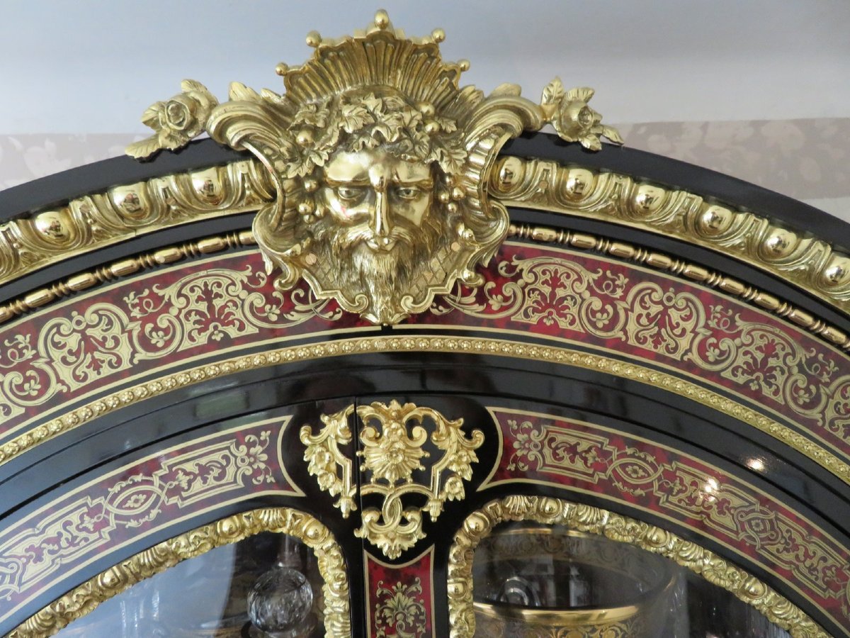 Secretary Cabinet In Boulle Marquetry 19th Napoleon III Period 2.38m-photo-4