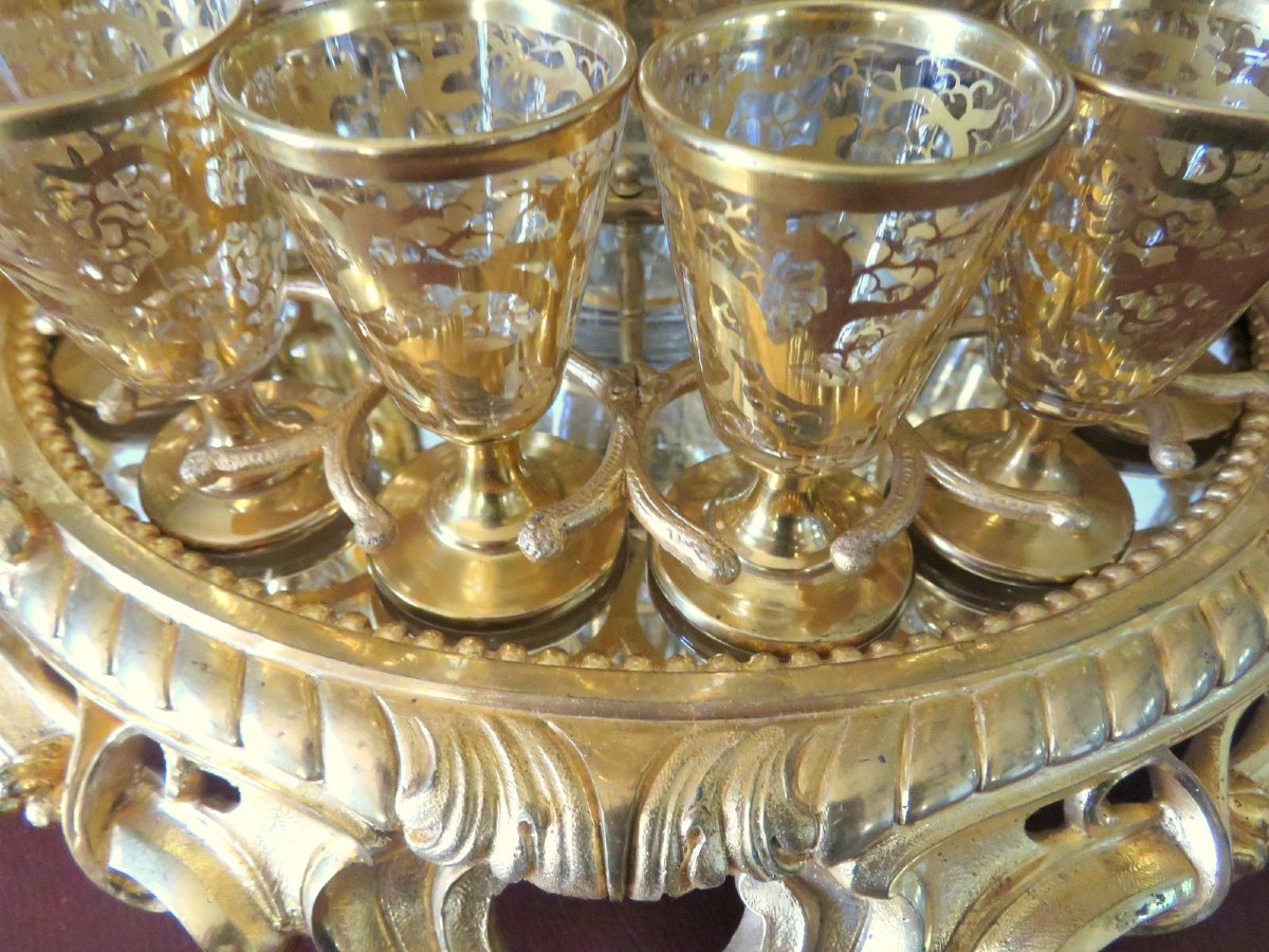 Golden Tantalus Box Cabinet Bronze Napoleon III Period 19th, Complete In Perfect Condition-photo-3