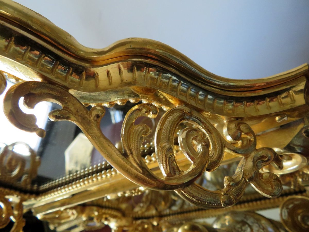 Golden Tantalus Box Cabinet Bronze Napoleon III Period 19th, Complete In Perfect Condition-photo-6