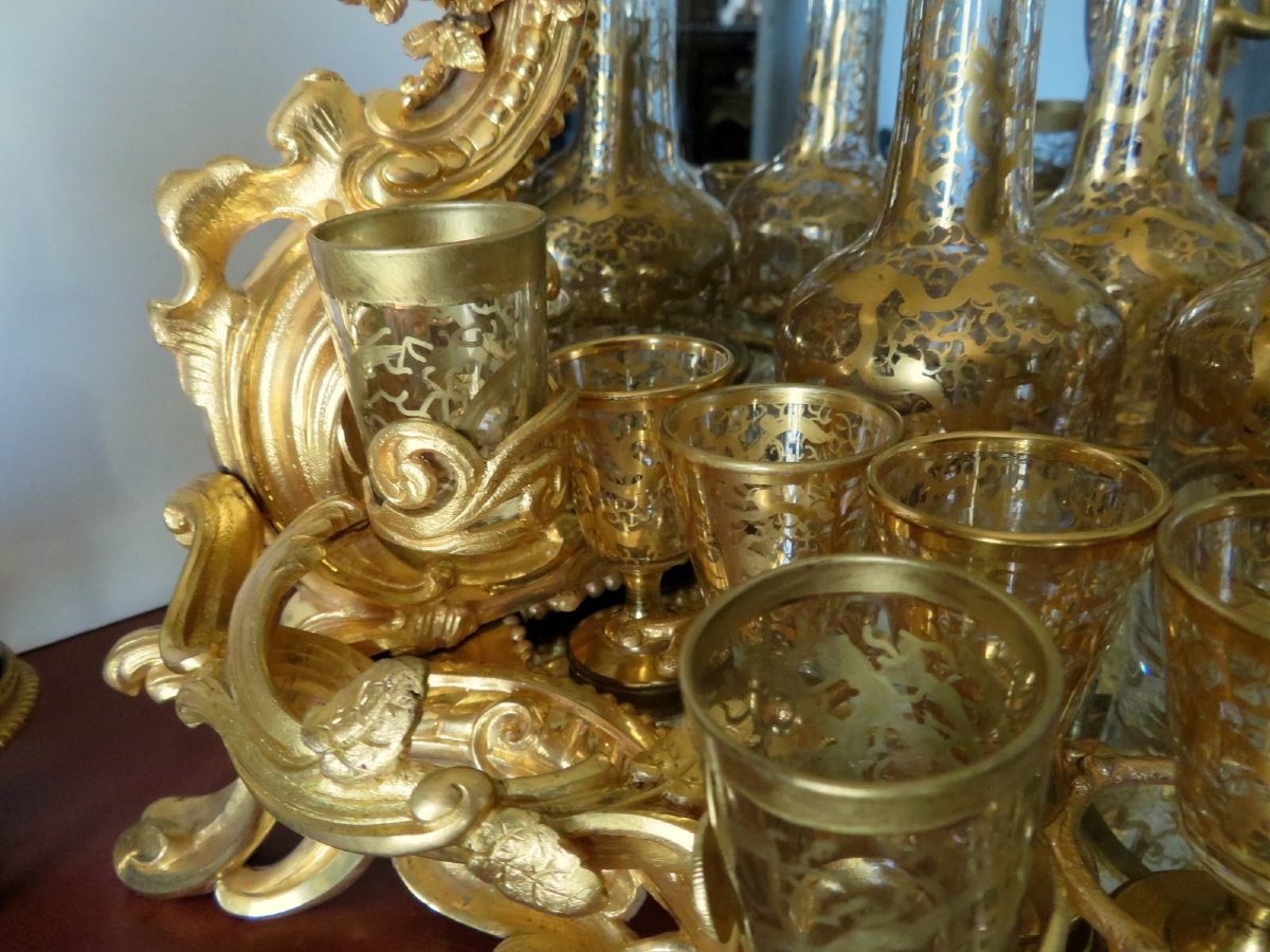 Golden Tantalus Box Cabinet Bronze Napoleon III Period 19th, Complete In Perfect Condition-photo-8