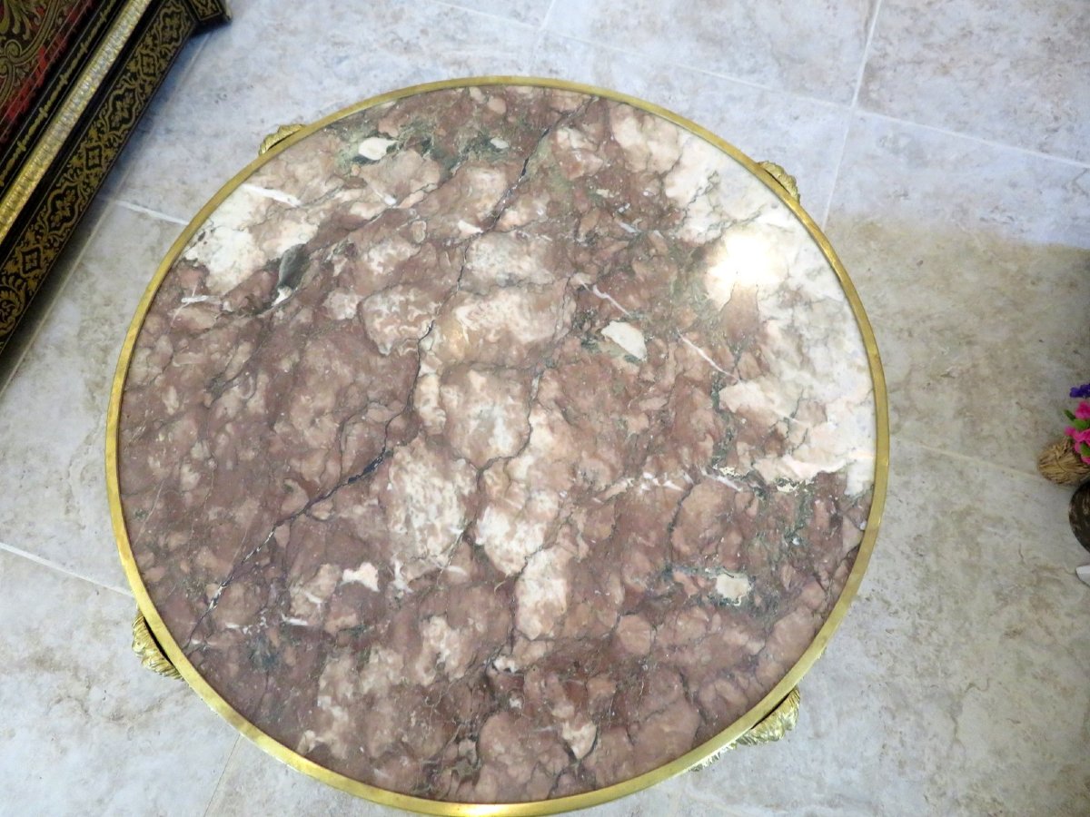 Round Side Table With Marble Top, Napoleon III Period-photo-4