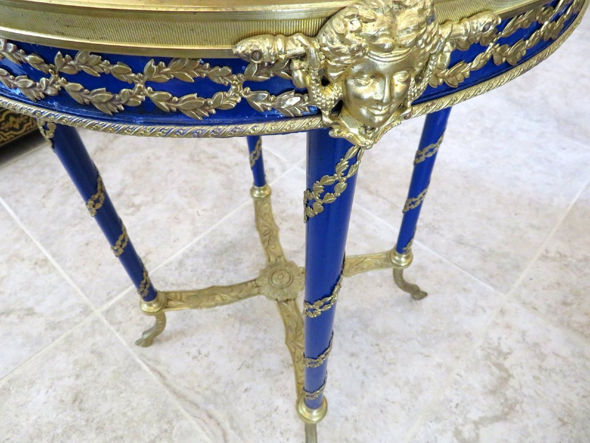 Round Side Table With Marble Top, Napoleon III Period-photo-4