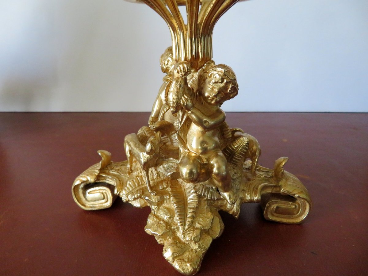 Centre de Table en Bronze doré et cristal ciselé XIXéme-photo-1