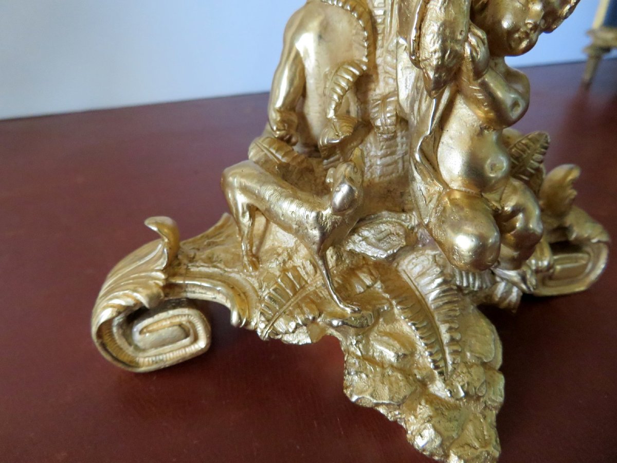 Centre de Table en Bronze doré et cristal ciselé XIXéme-photo-2