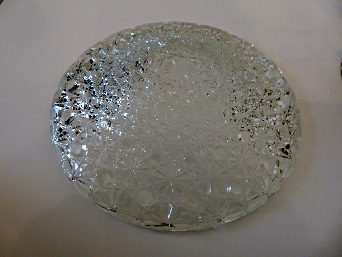  Barbedienne  centre de table en Bronze doré et verre taillé  XIXéme – style Louis XV-photo-7