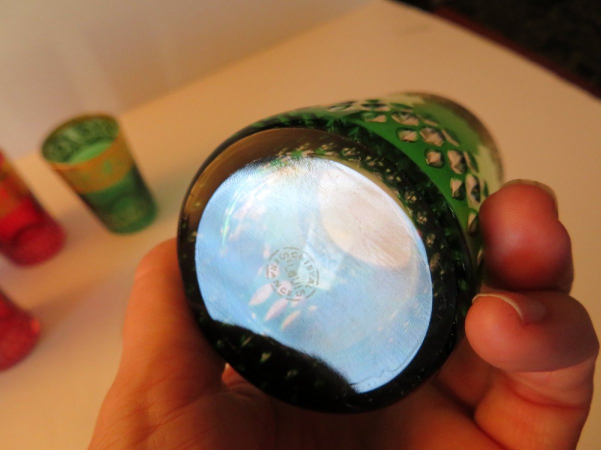 6 Gobelets à thé couleur St Louis Thistle Or Cristal-photo-7