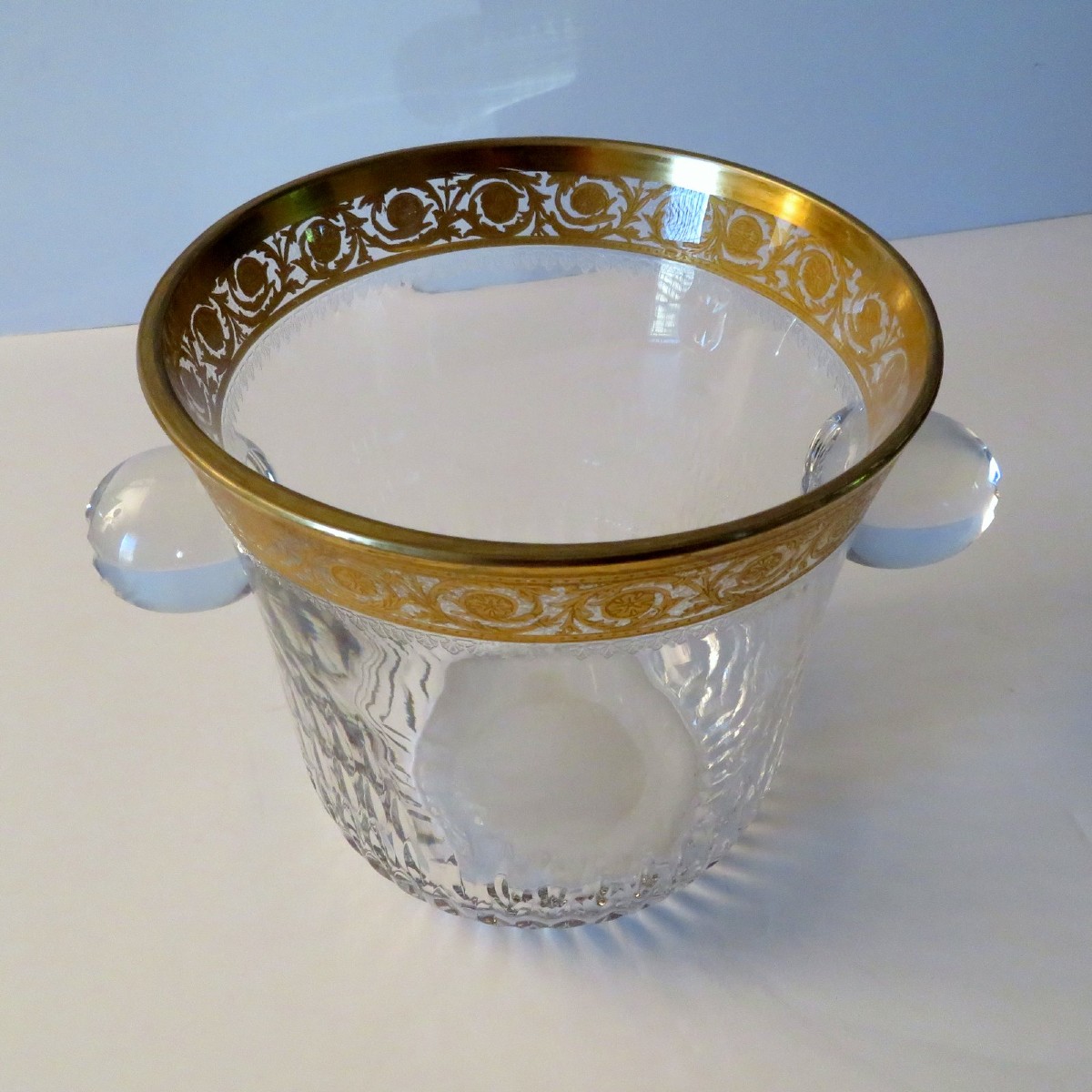 Antique Saint Louis Thistle Gold Crystal Ice Bucket France