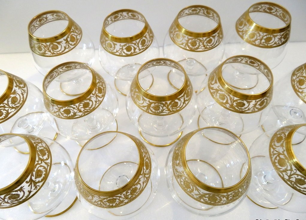 1 Grand Verre à Déguster en Saint Louis Thistle Or Cristal-photo-3