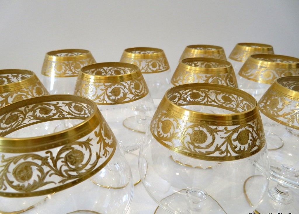 1 Grand Verre à Déguster en Saint Louis Thistle Or Cristal-photo-4