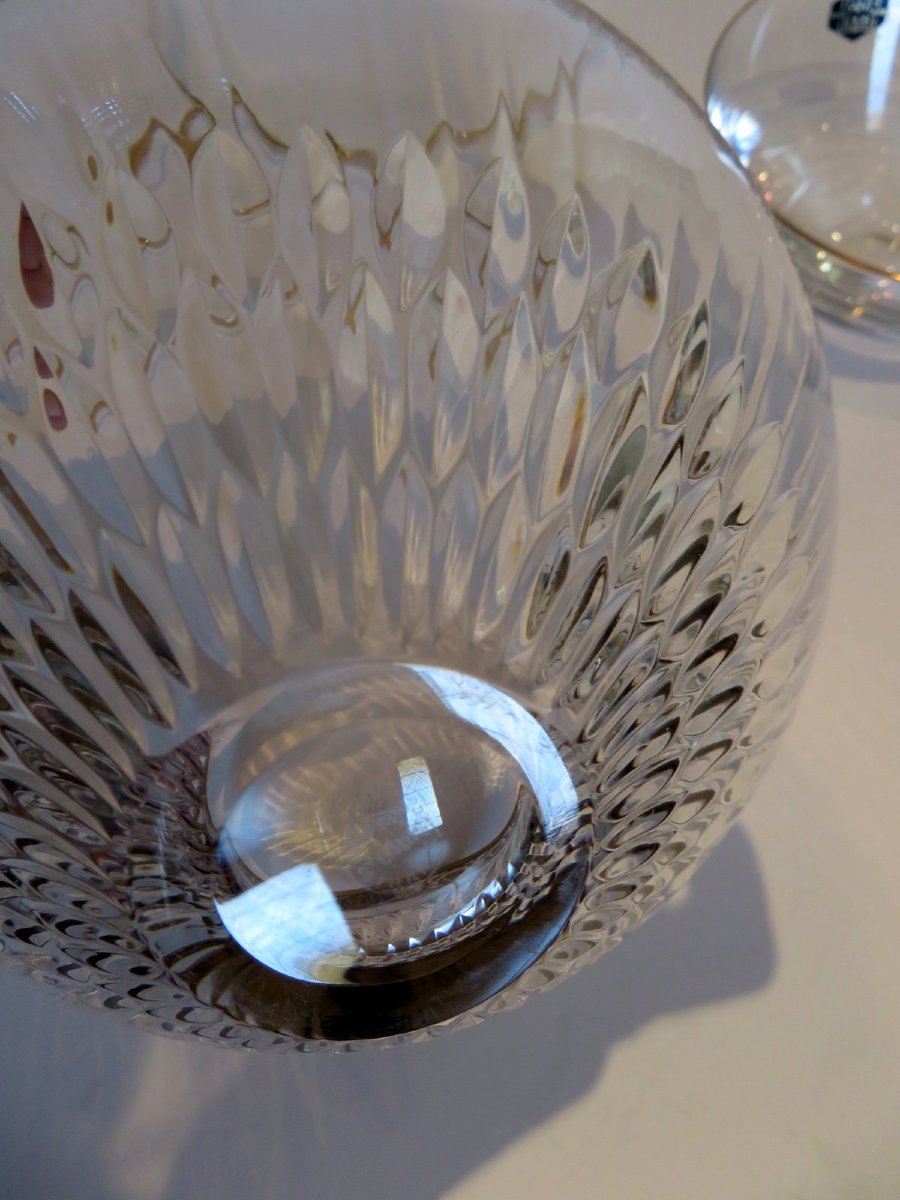 Saint Louis Thistle Gold Crystal Caviar Service Signed-photo-4