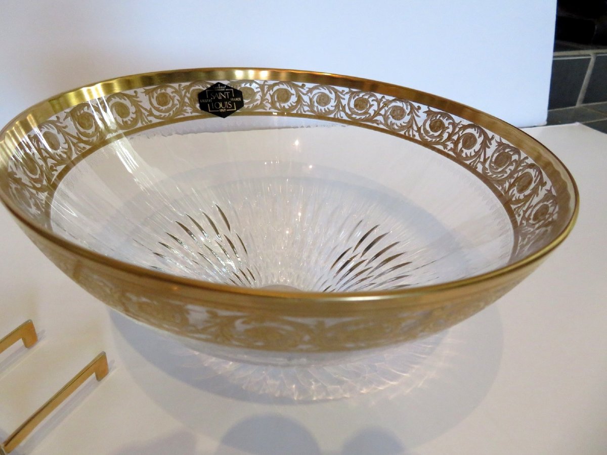 Saint Louis Thistle Gold Crystal Caviar Service Signed-photo-2