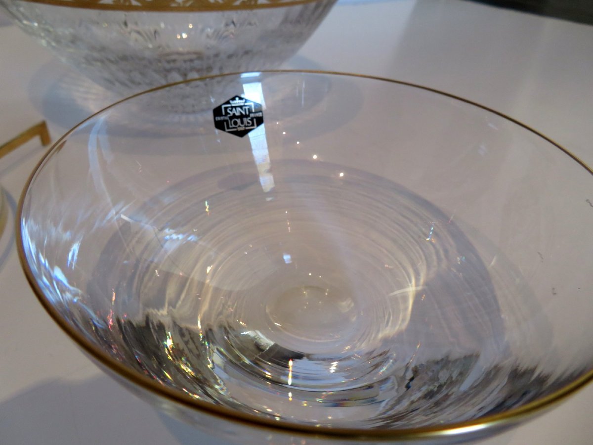 Saint Louis Thistle Gold Crystal Caviar Service Signed-photo-3