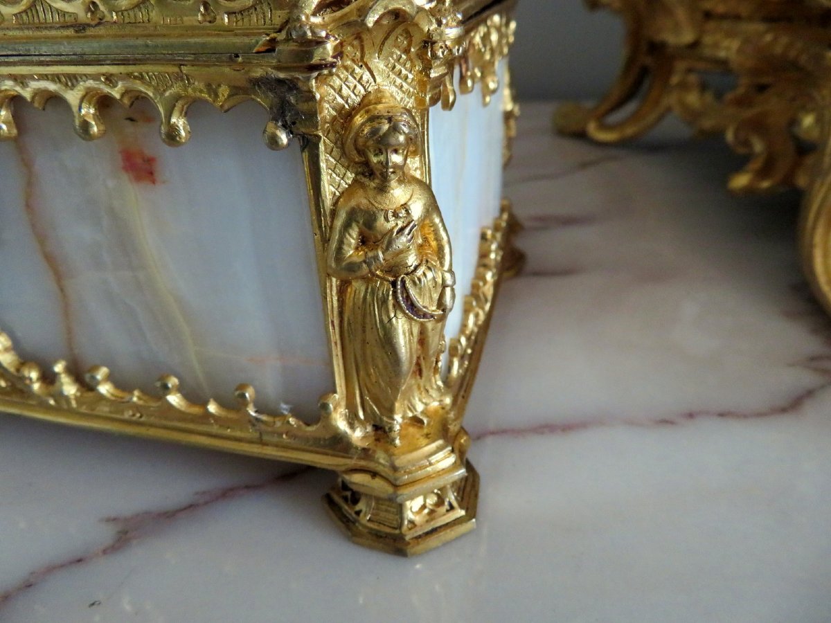 Onyx And Bronze Box, Napoleon III Period-photo-2