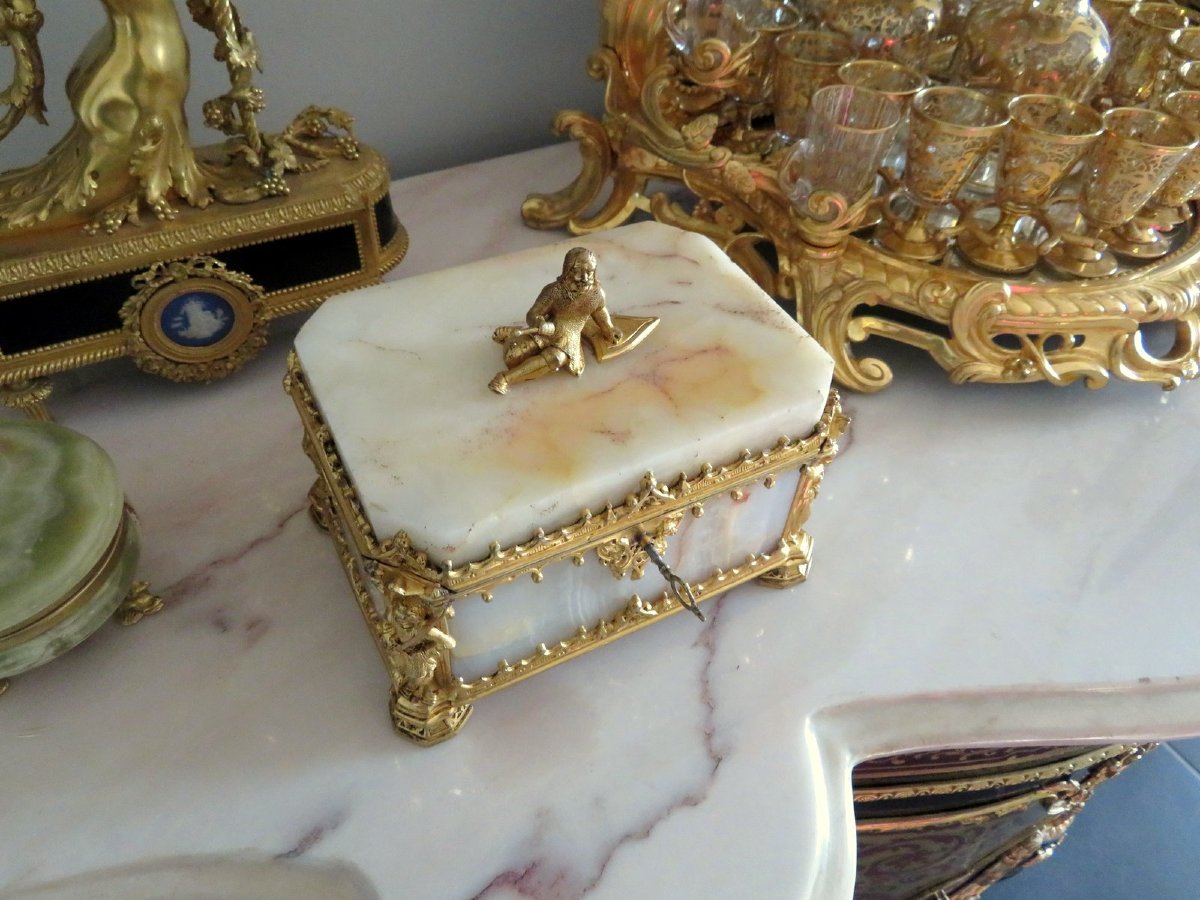 Onyx And Bronze Box, Napoleon III Period-photo-1