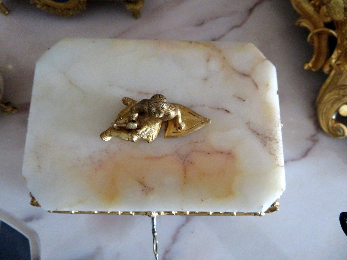 Onyx And Bronze Box, Napoleon III Period-photo-3