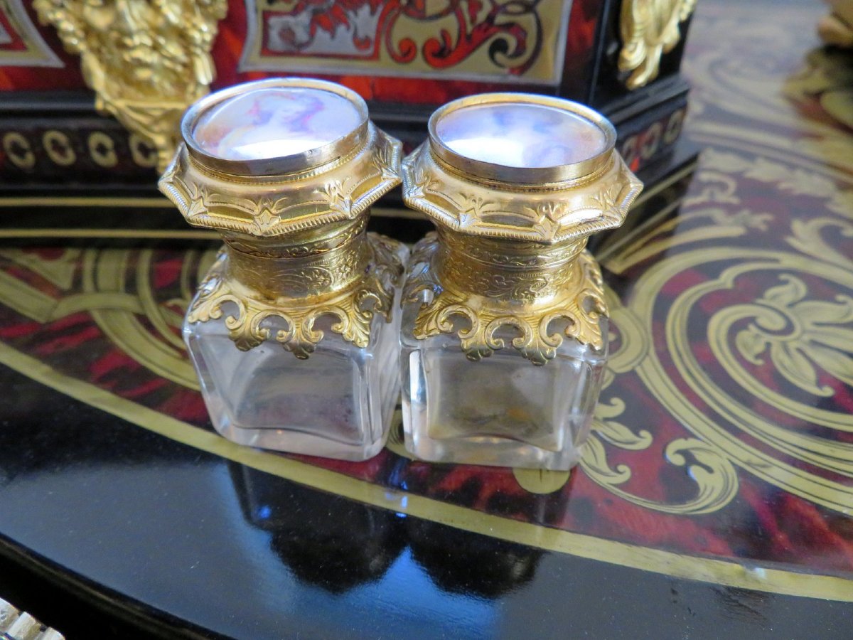 Small Scent Box In Leather And Mother-of-pearl From The Napoleon III Era-photo-7