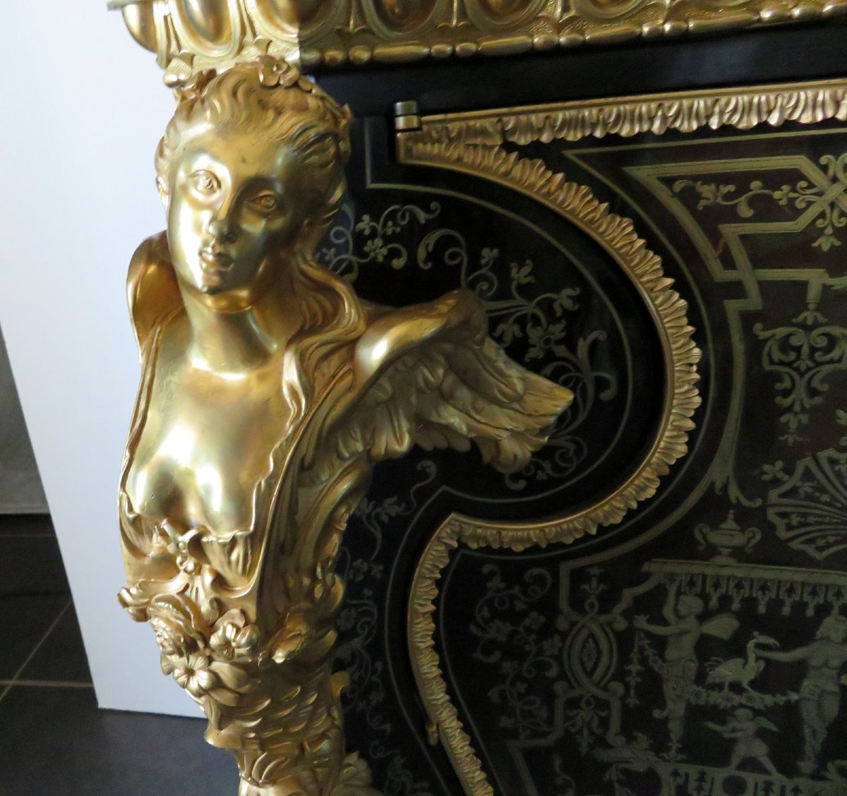 Attribuée à Mellier Commode en marqueterie Boulle époque 19éme Style Régence-photo-1
