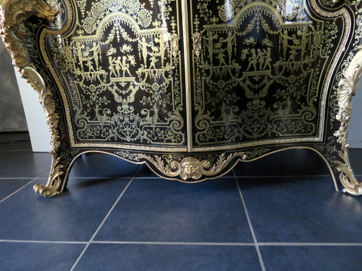 Attribuée à Mellier Commode en marqueterie Boulle époque 19éme Style Régence-photo-6