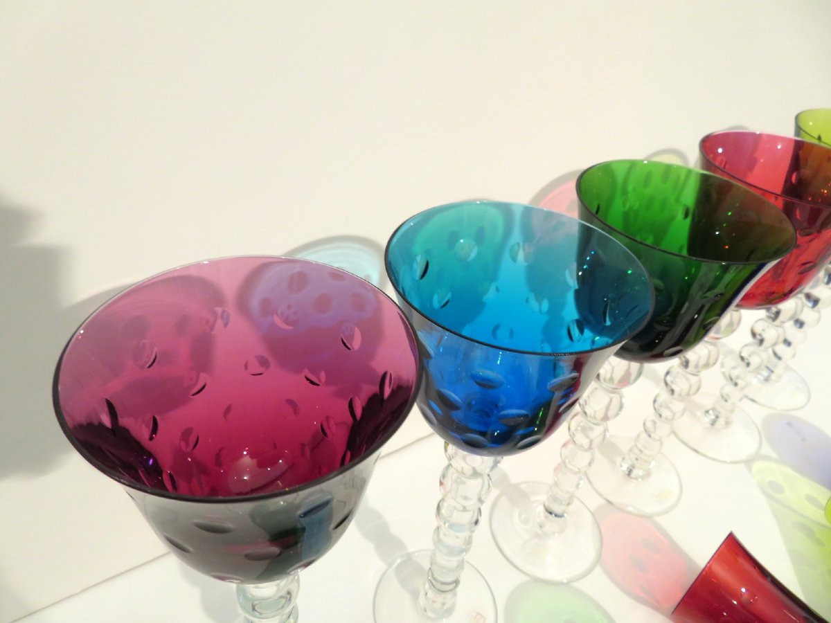 Saint Louis Crystal Bubbles Model Set 6 Roemers Rhine Wine Hock Glasses And 6 Flutes In A Box-photo-7