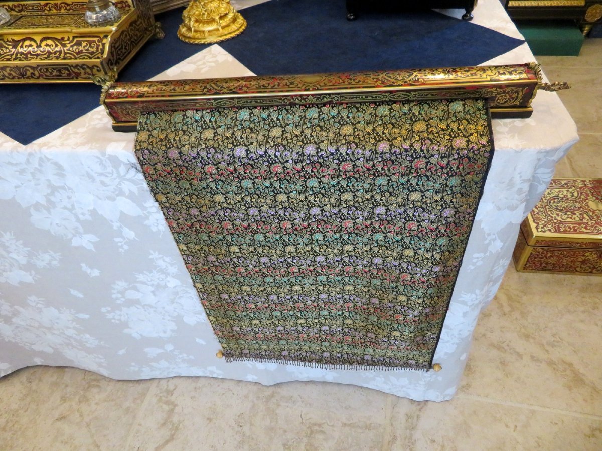 Pare Fumée en marqueterie Boulle toutes faces  époque Napoléon III-photo-7