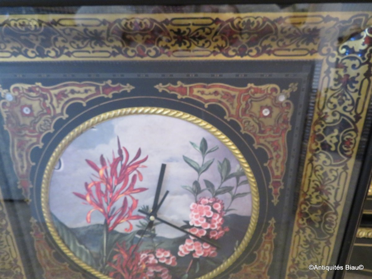 Large Frame With Boulle Marquetry Clock From The Napoleon III Period-photo-7