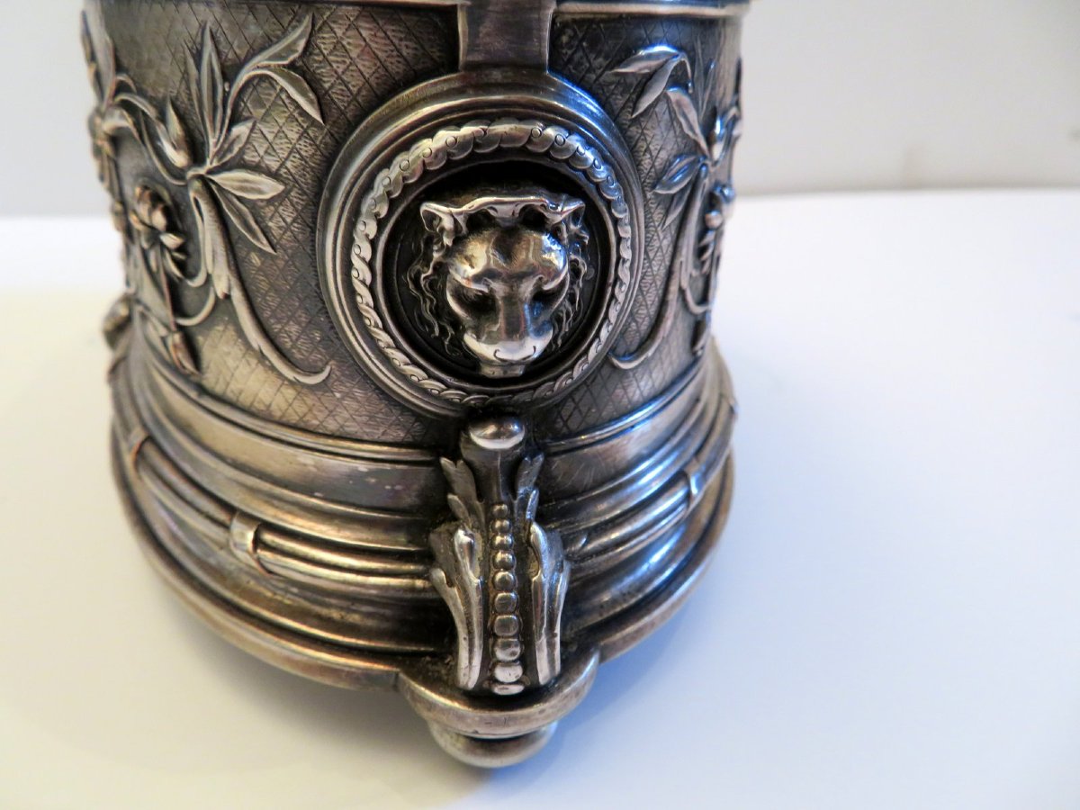  Jewelry Box In A Manner Of Oudry Bronze Sylver Boulle 19th Century-photo-5