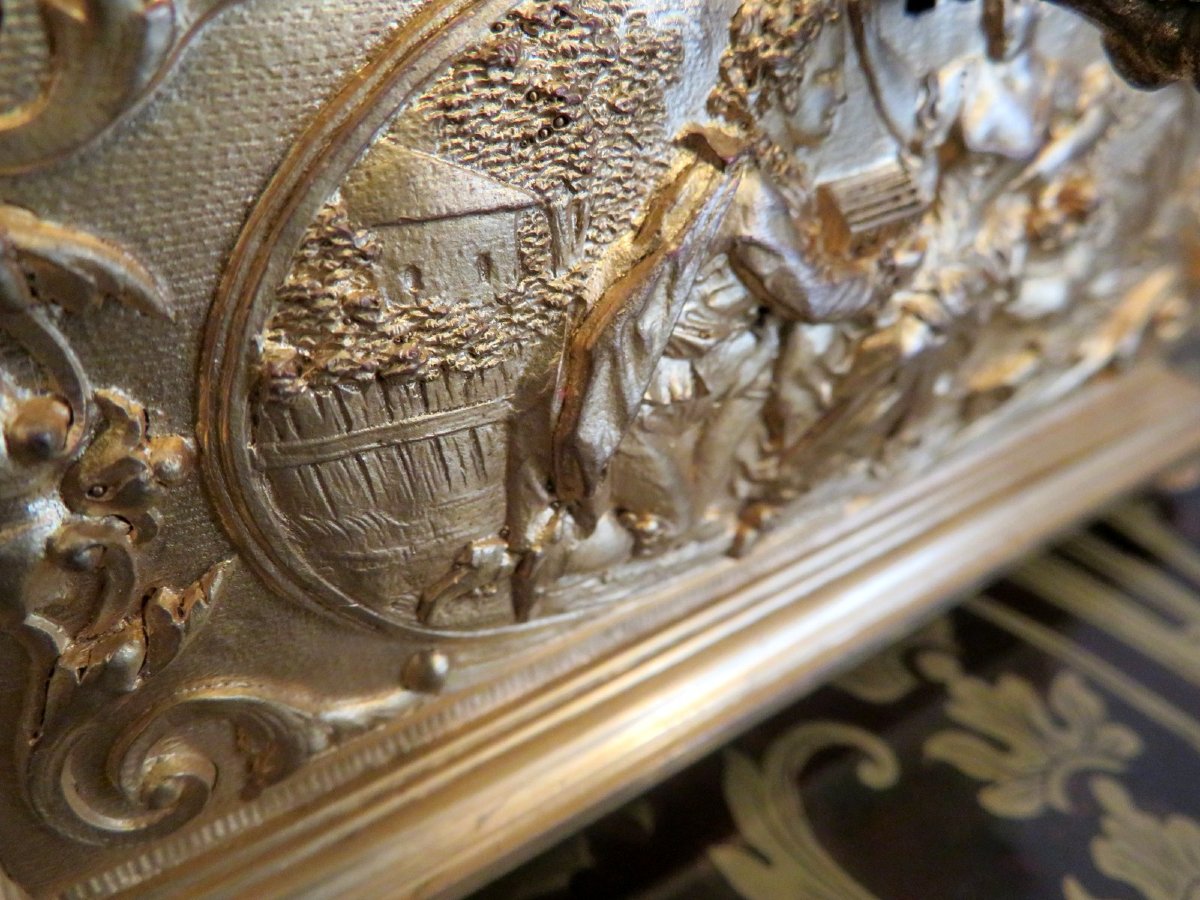 Box In Golden Bronze Marquetry 19th Boulle-photo-6